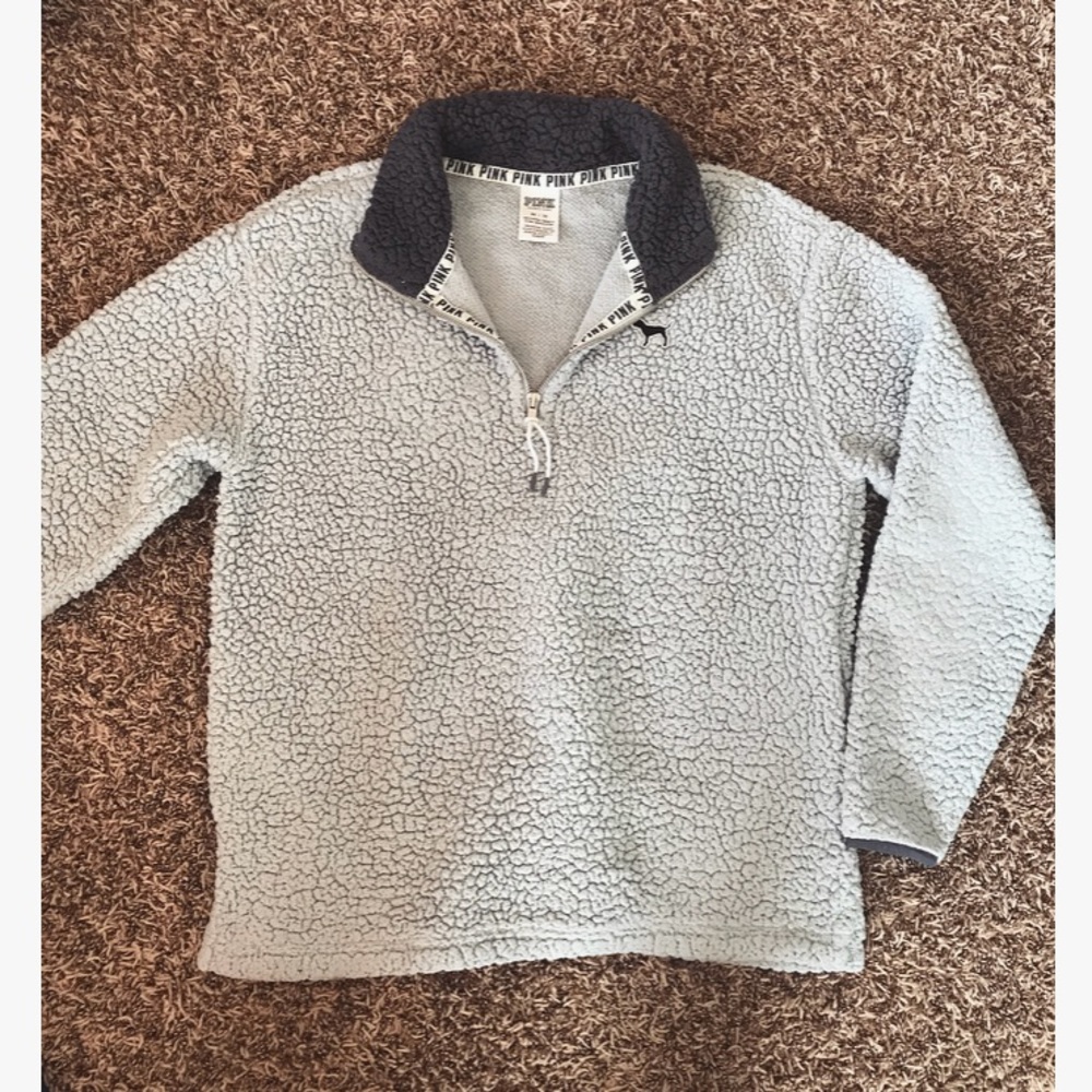 Victoria’s Secret Grey Sherpa Quarter-Zip - XS